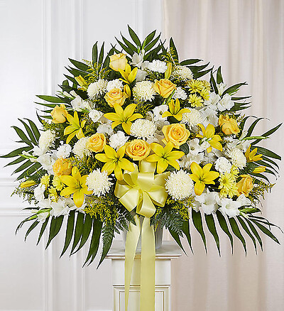 Heartfelt Sympathies&amp;trade; Standing Basket- Yellow