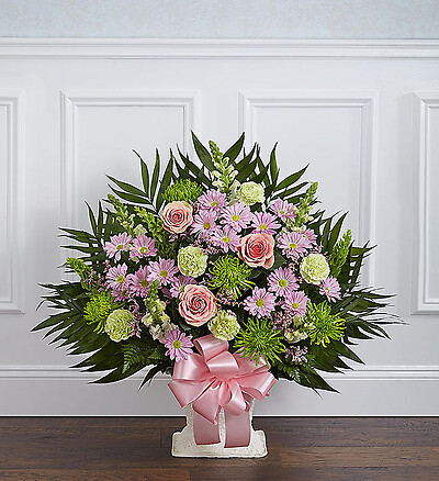 Heartfelt Tribute&amp;trade; Floor Basket- Pastel